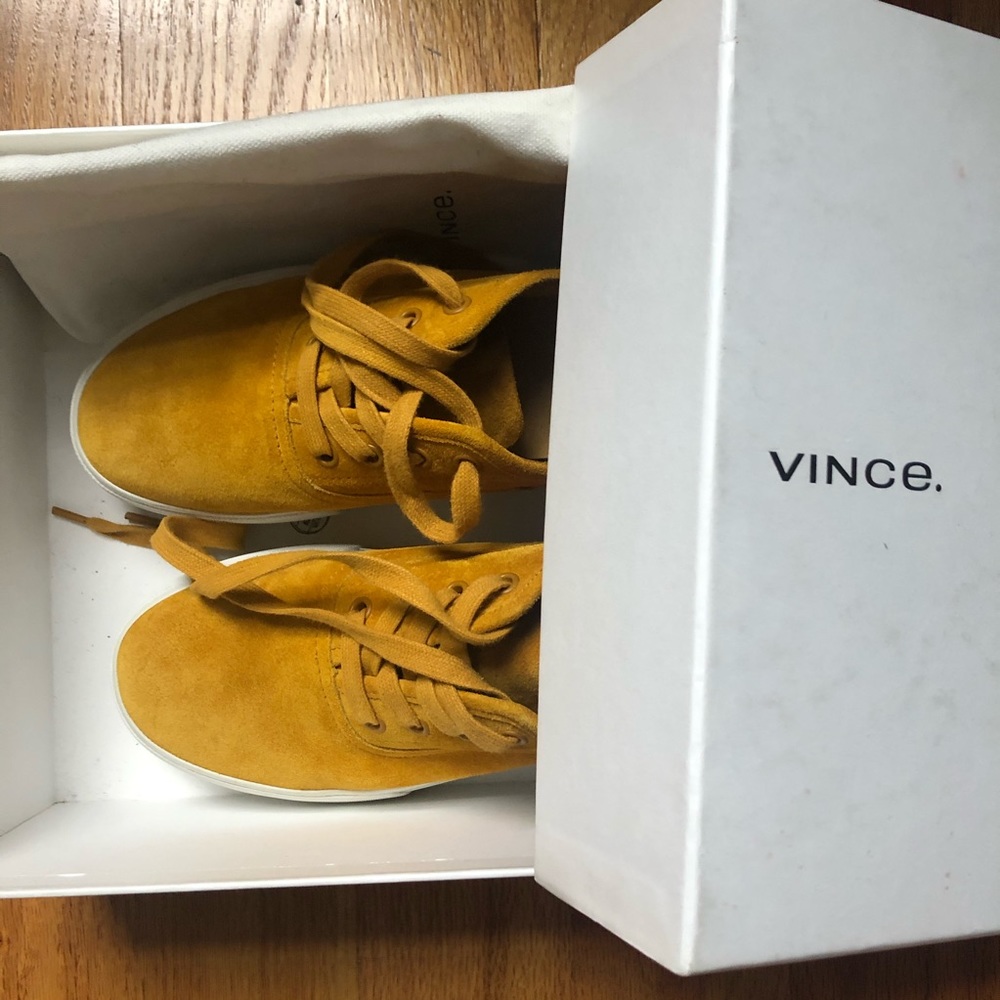 Vince yellow mustard sneakers- worn 2x - size 6.5